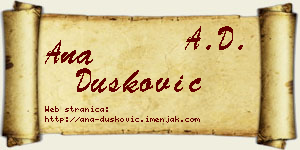 Ana Dušković vizit kartica